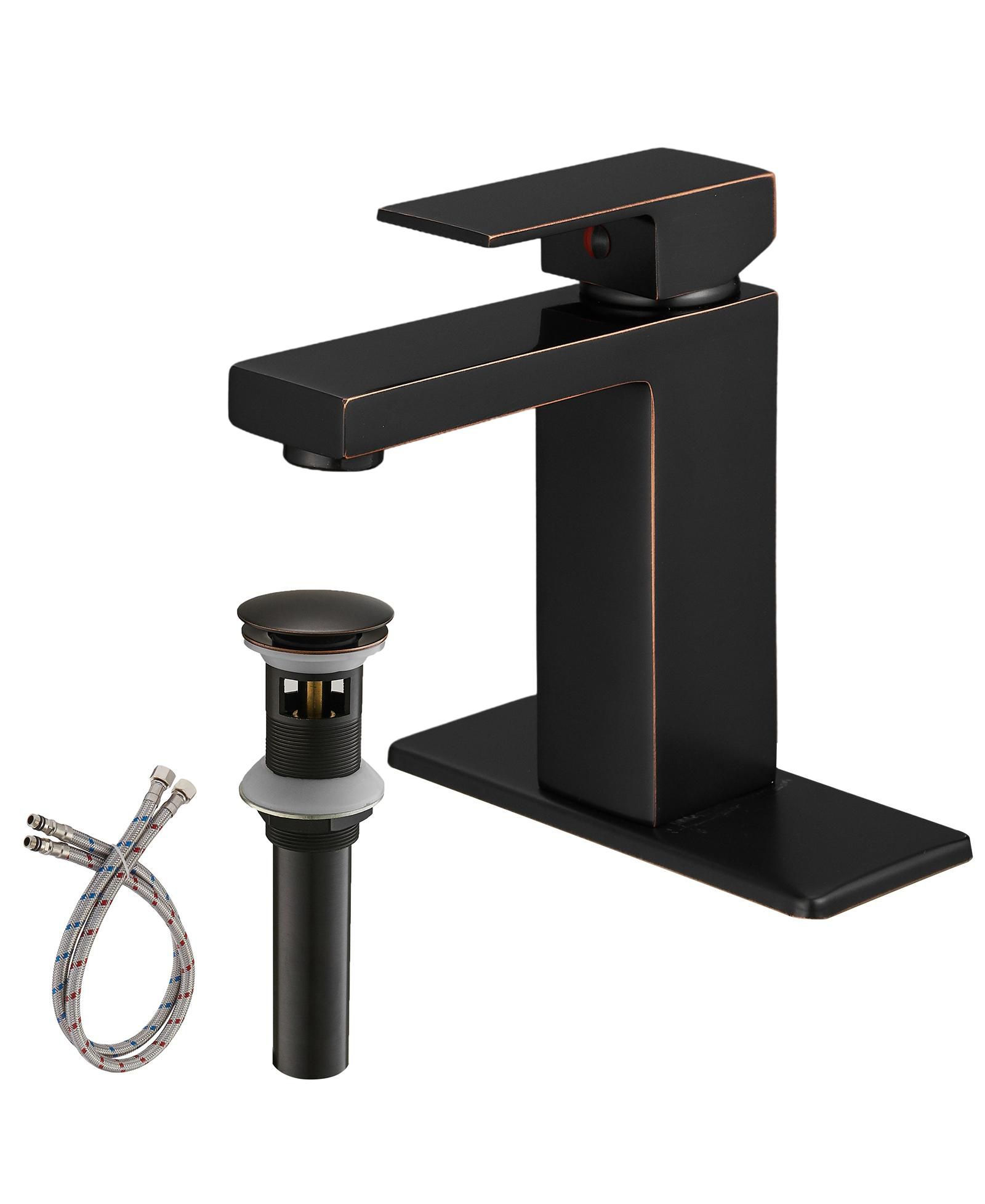 Greenspring Single Hole Single-Handle Low-Arc Bathroom Faucet with Pop-up Drain Assembly
