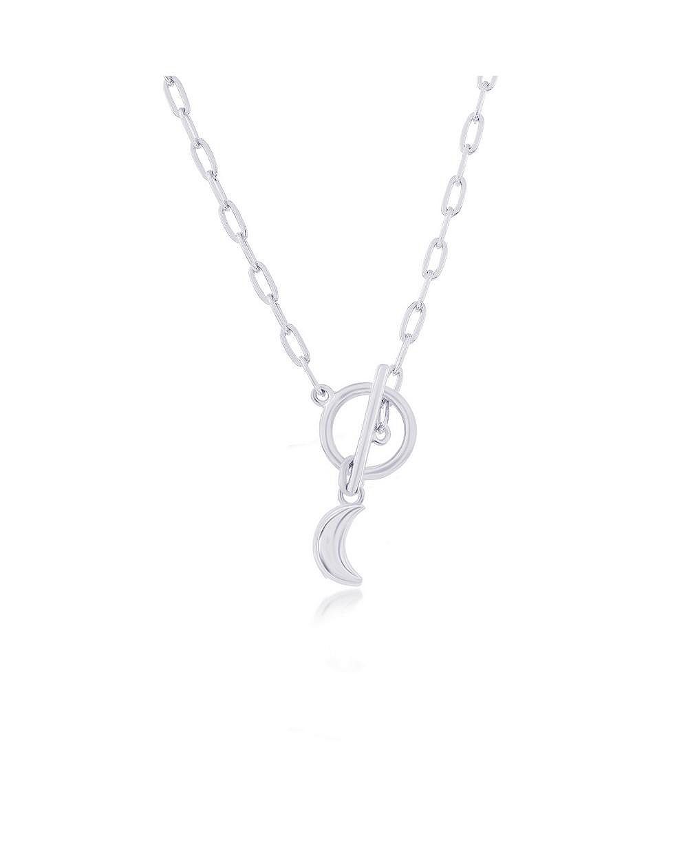 Цепочка Simona Sterling Crescent Moon Charm Paperclip Toggle Necklace