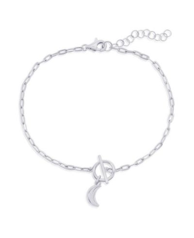 Браслет Simona Sterling Crescent Moon Charm Paperclip Toggle
