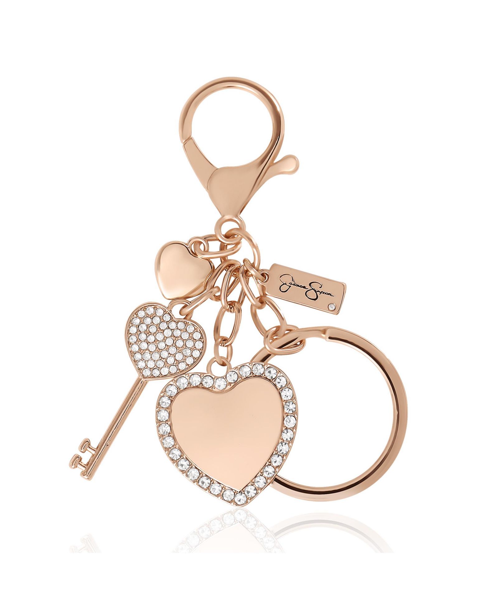 Jessica Simpson Брелок для сумки Pave Crystal Heart Keychain Bag Charm