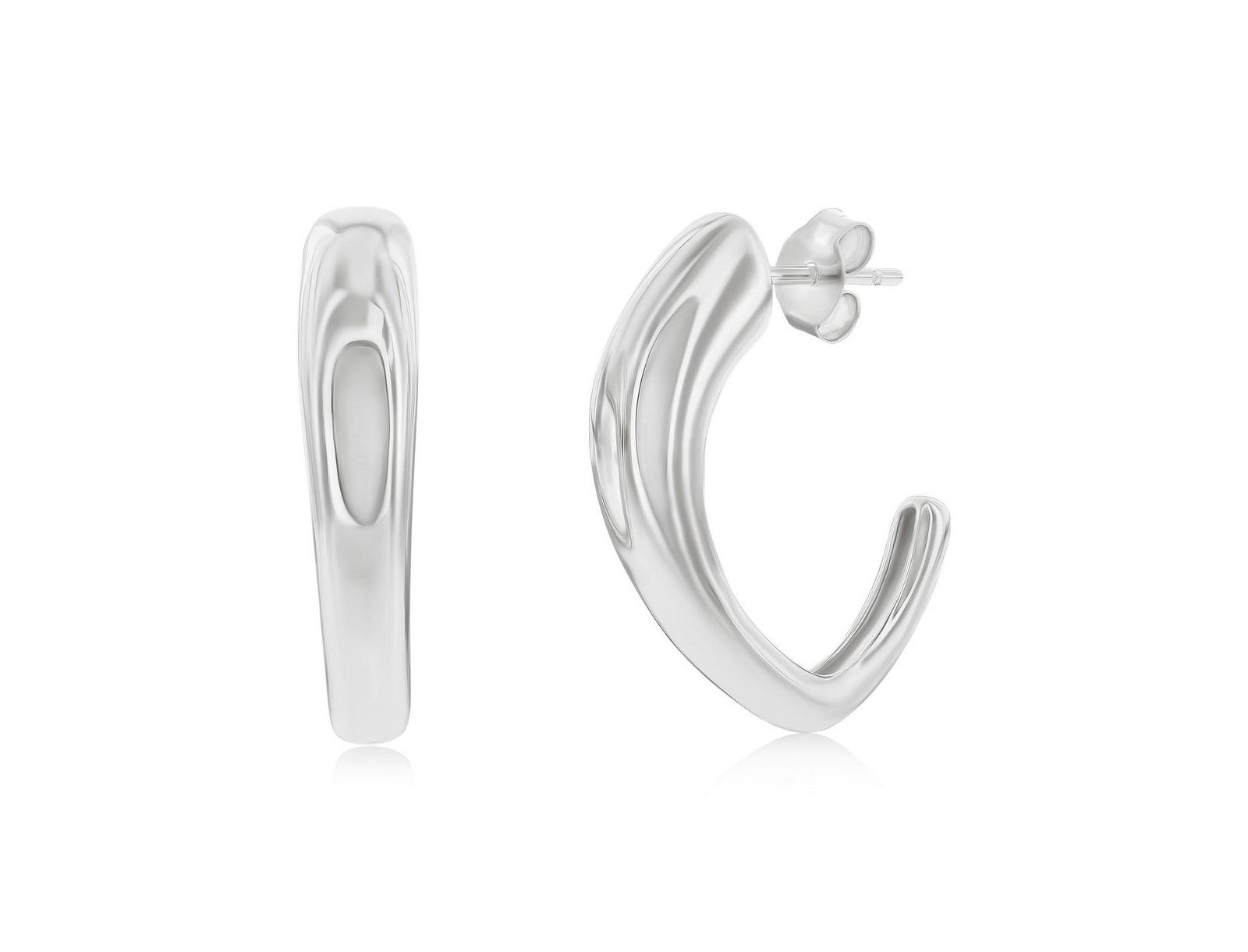 Серьги-кольца Simona Sterling Irregular Shaped