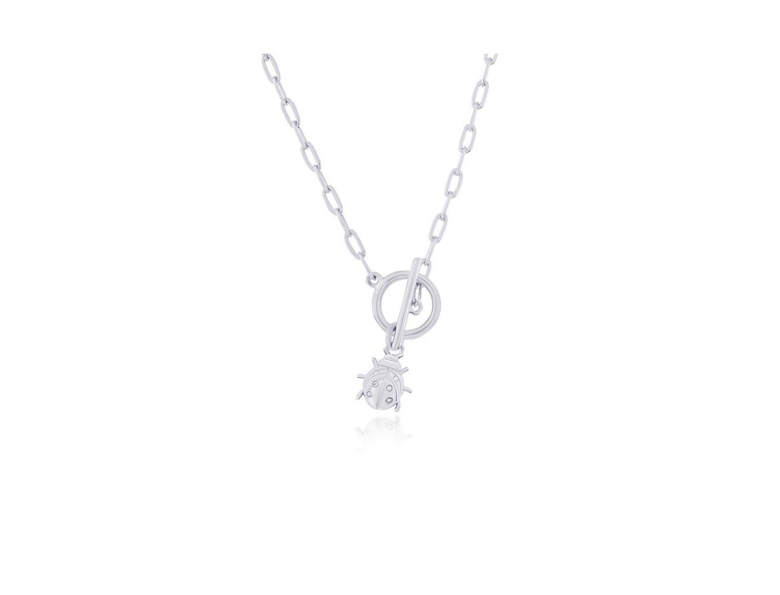 Подвеска-ожерелье Simona Sterling Ladybug Charm Paperclip Toggle