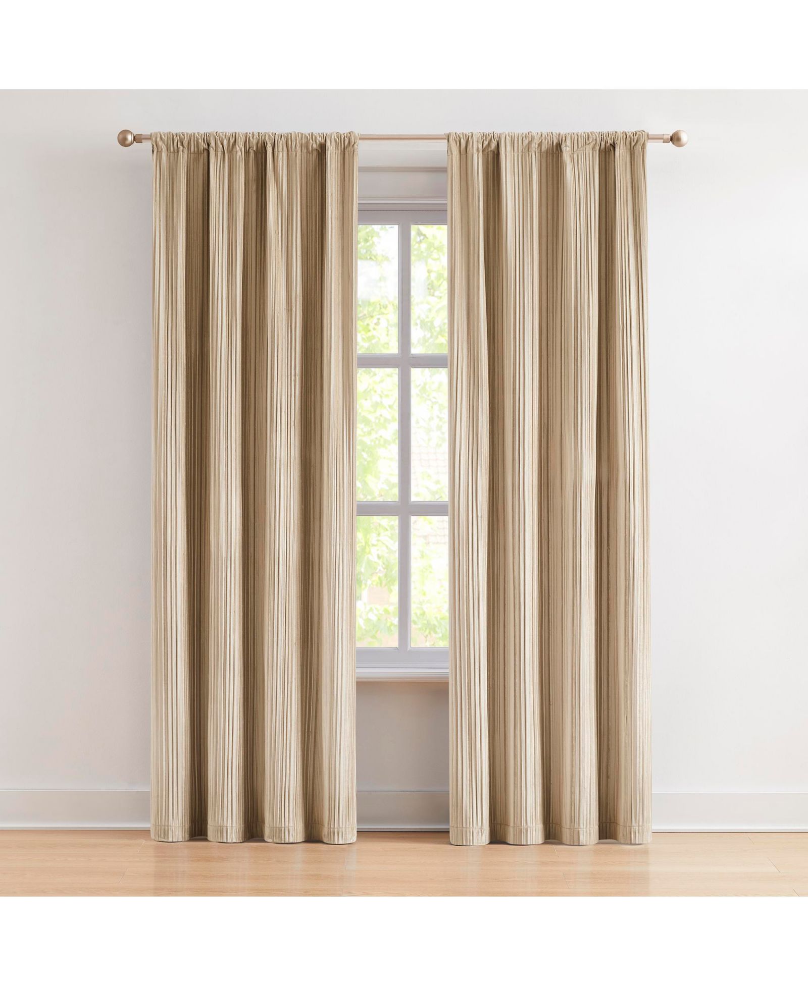 Lush Decor Glam Pleated Velvet Light Filtering Window Curtain Panels Pair