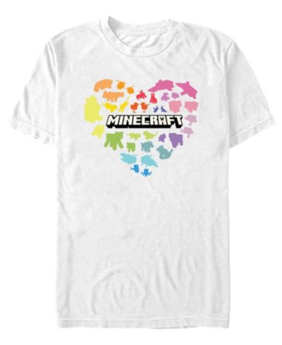 Fifth Sun Men's Minecraft Heart Short Sleeve T-Shirt