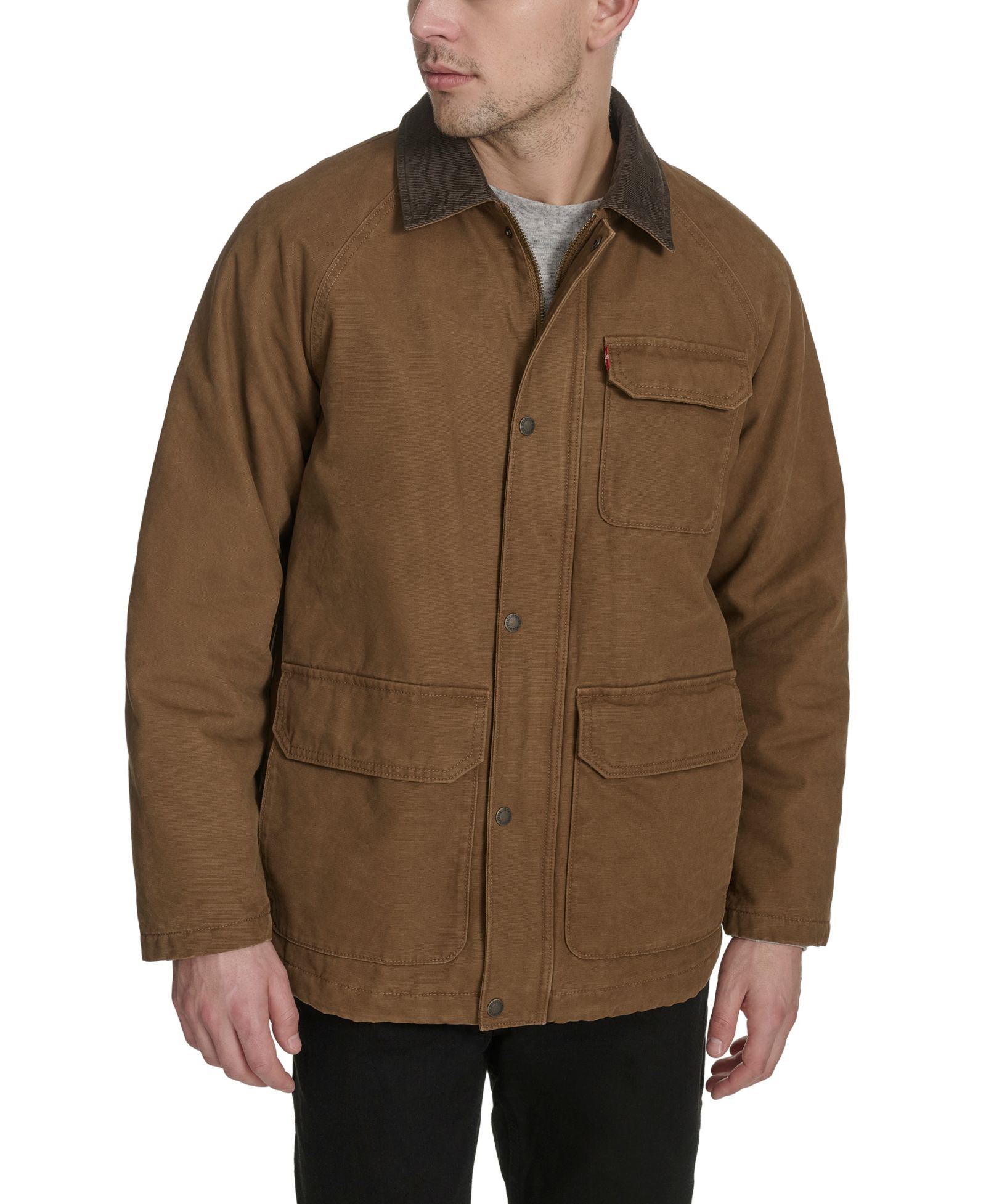 Levi's Men's Cotton Canvas with Corduroy Collar Barn Jacket