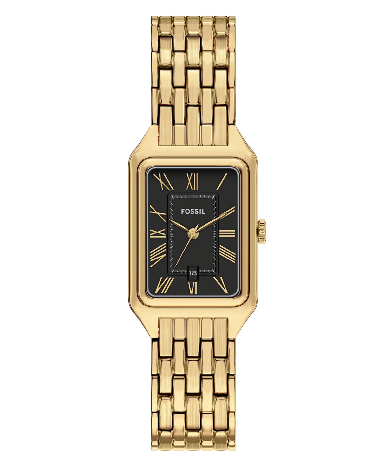 Женские часы Fossil Raquel Three-Hand Date Gold-Tone Stainless Steel, 23mm