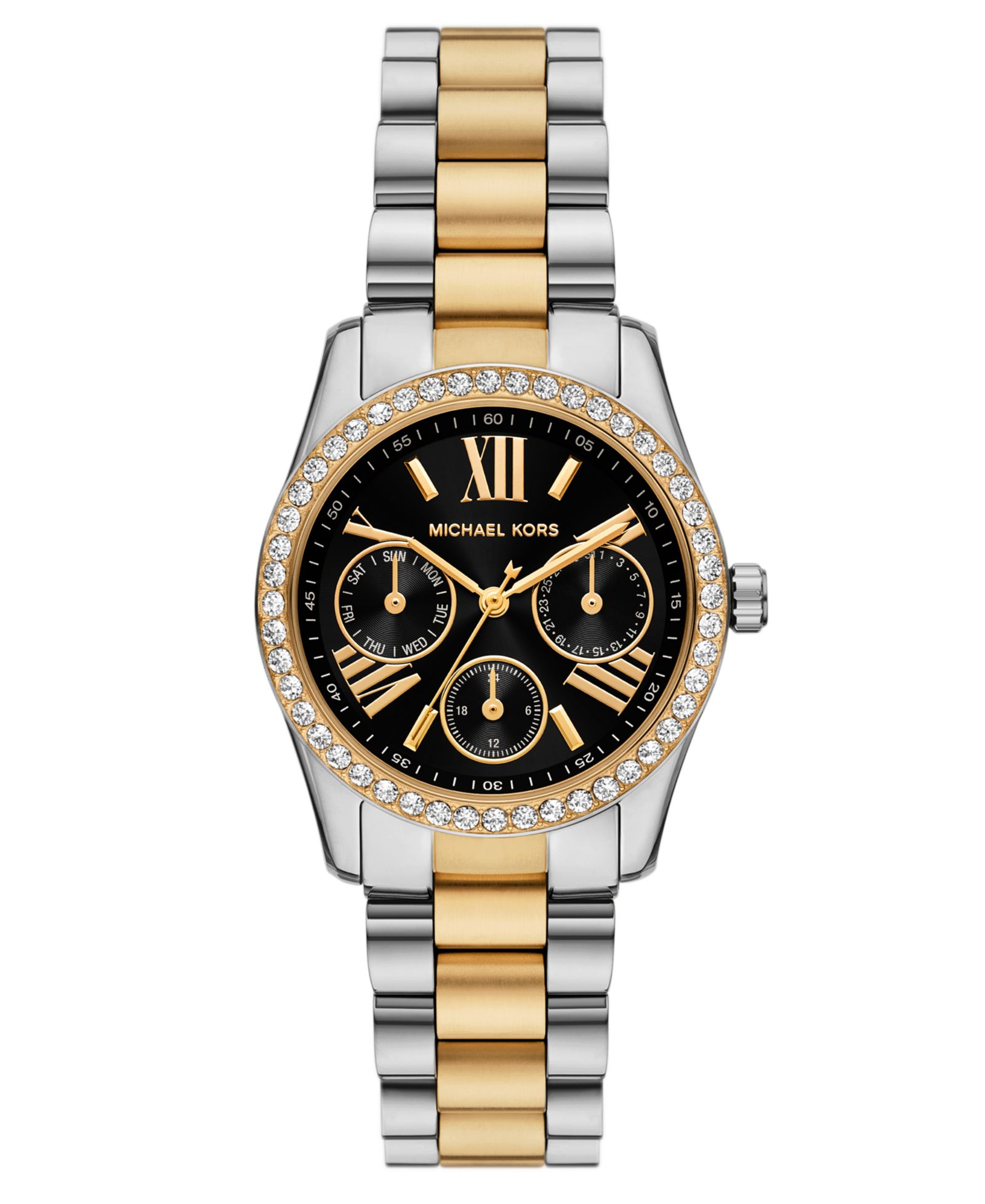 Женские часы Michael Kors Lexington Lux Multifunction Two-Tone Stainless Steel, 34mm