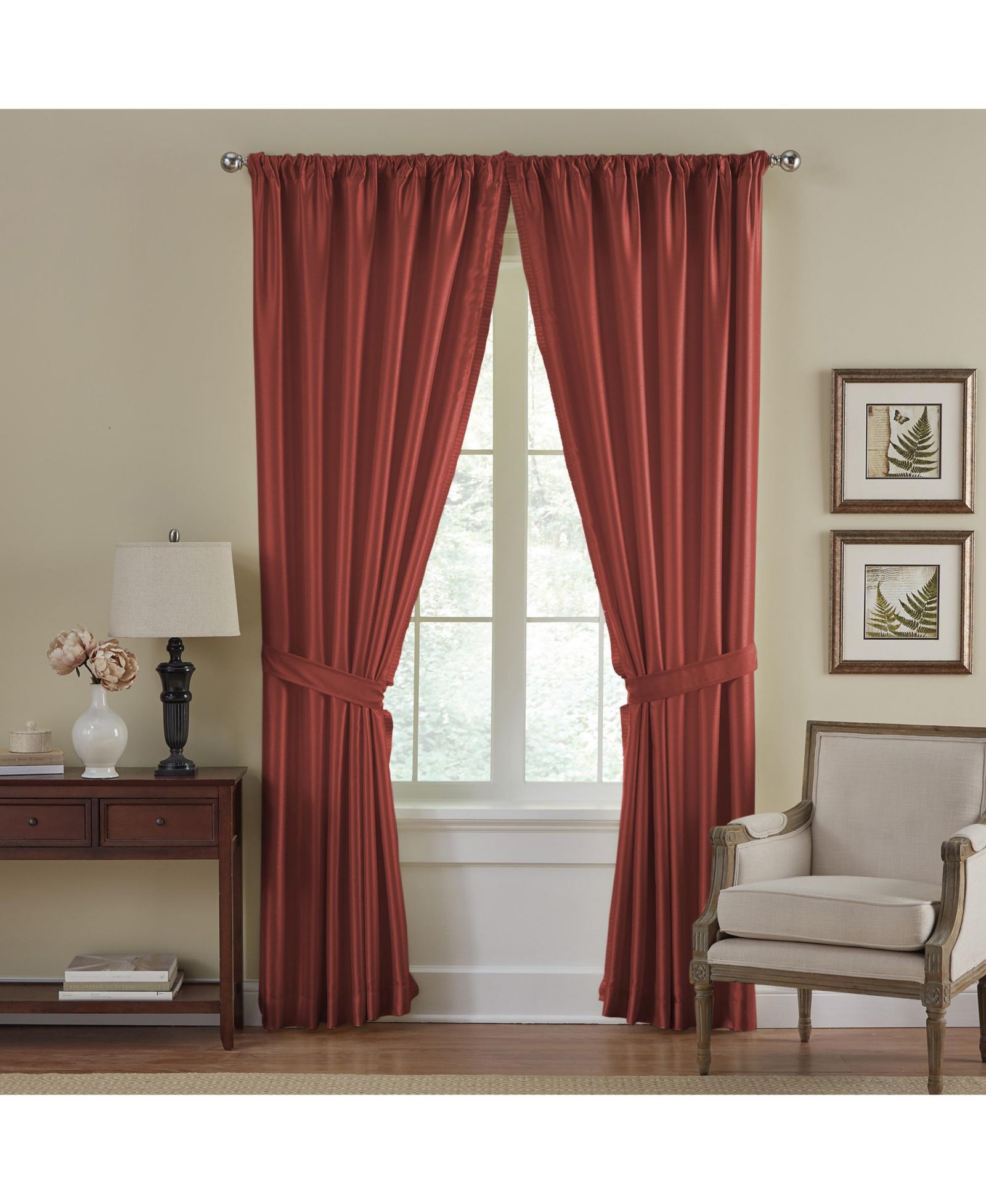Elrene Home Fashions штора Versailles Faux Silk Blackout Window Curtain