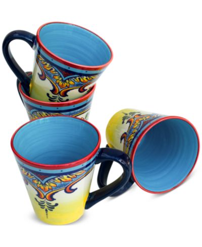 Euro Ceramica Zanzibar Mugs, Set of 4