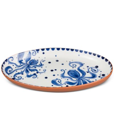 Euro Ceramica Costa Azul Octopus Oval Platter