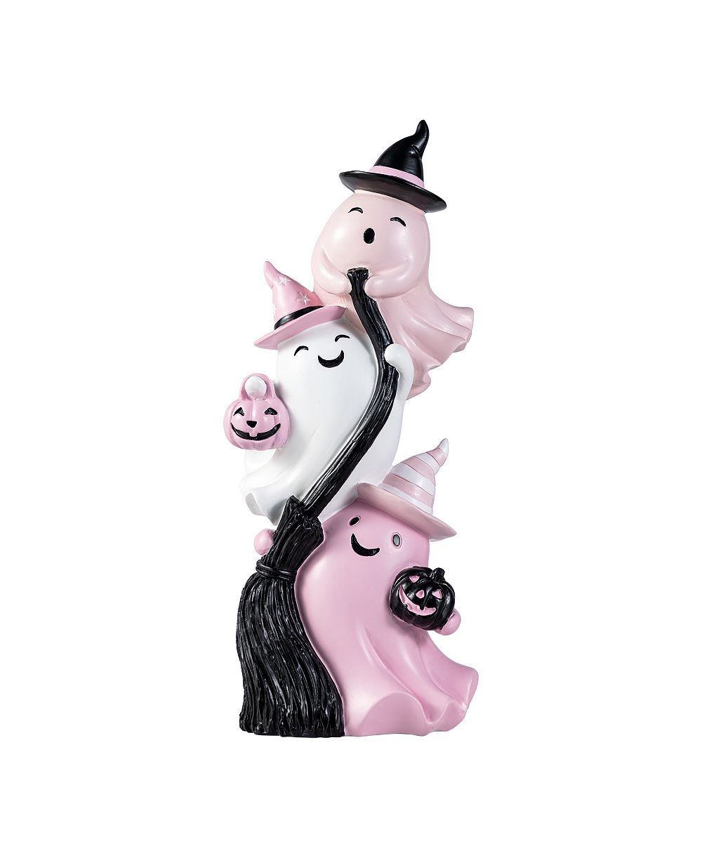 Декор для стола Glitzhome 12.75" Pink Halloween Polyresin Stacked Ghost