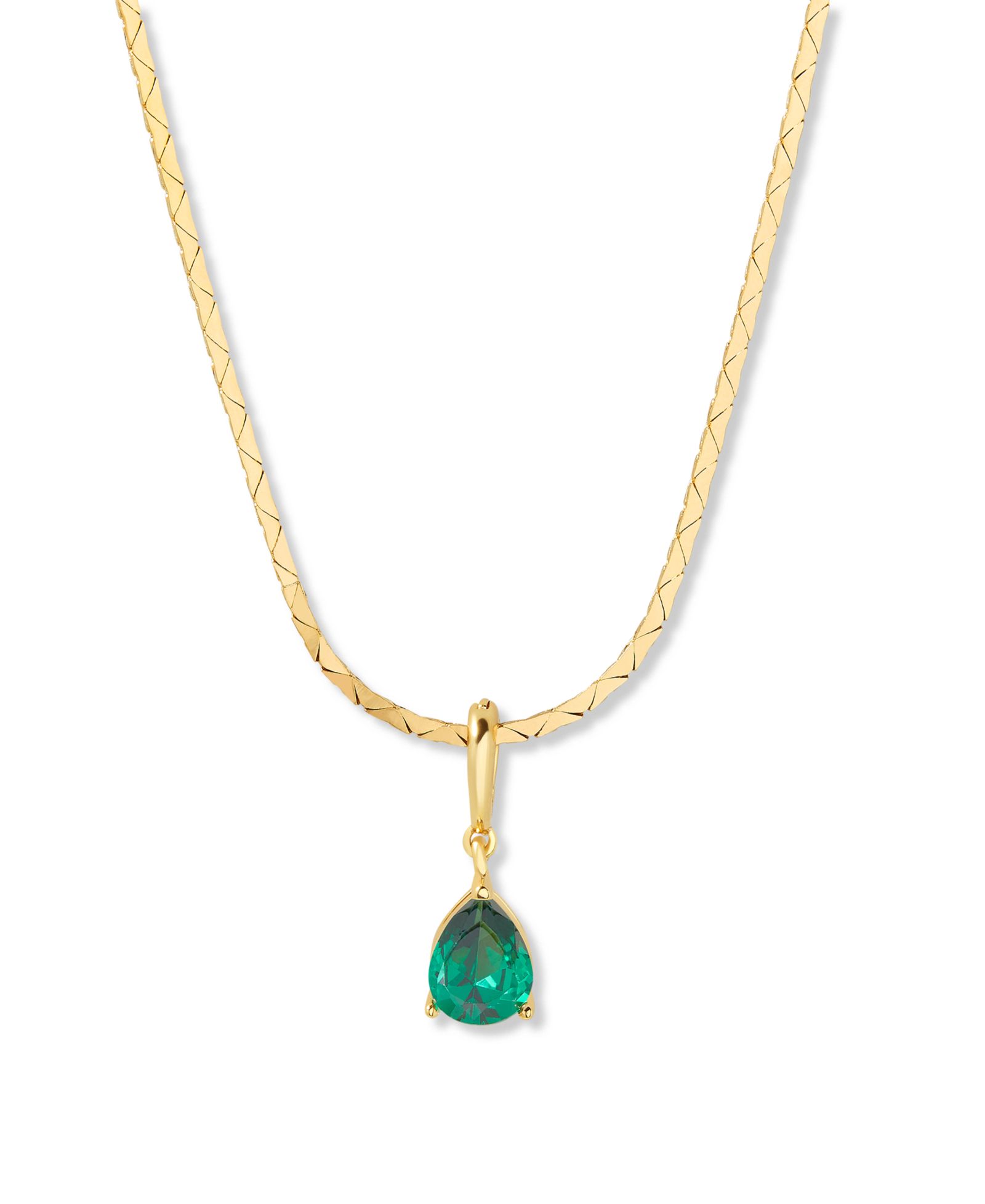 brook & york Gold Plated Melrose Teardrop Birthstone Short Pendant Necklace