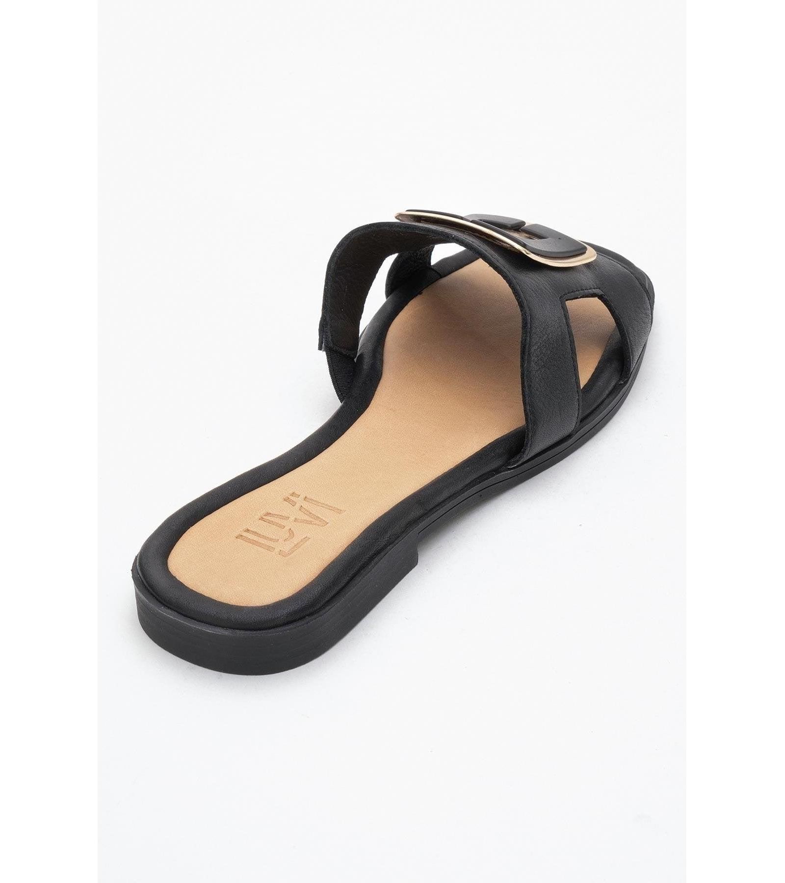 MILLIE Leather Buckle Slide (Women)