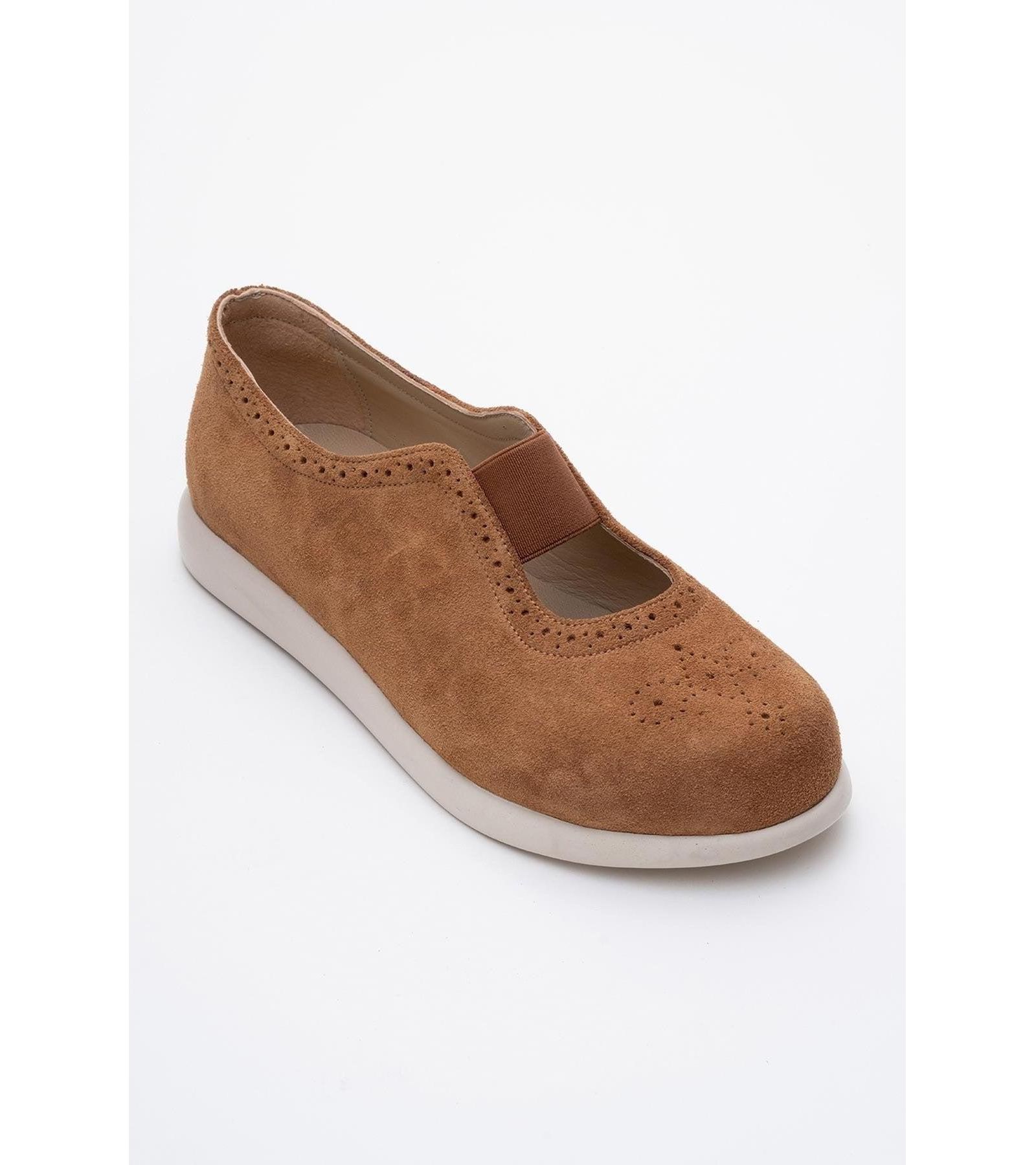 Forever & Always Shoes Women's Chelle Elastic Leather Flat