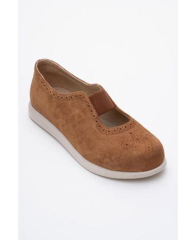 Cognac suede leather