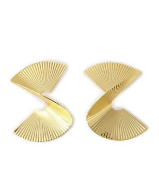 SOHI Women's Gold Metallic Twist Drop Earrings