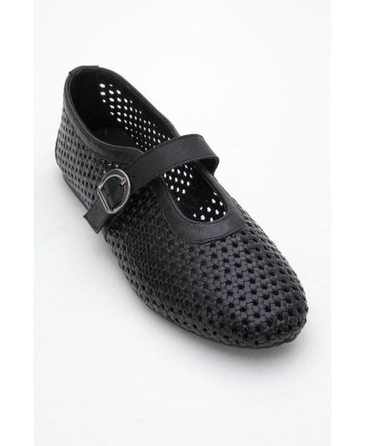 Forever & Always Shoes Women's MIRELLA Braided Leather Ballet Flats