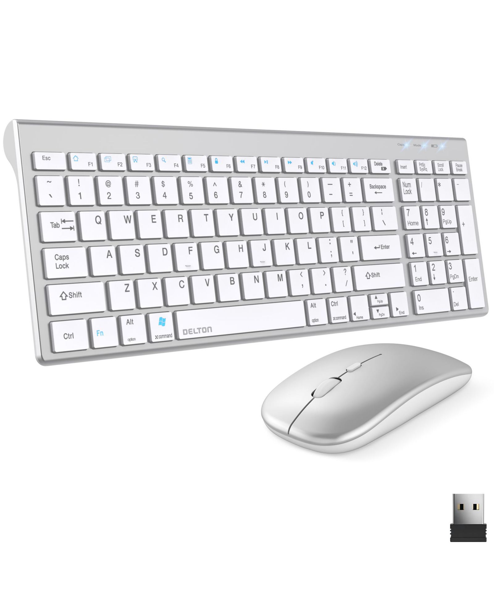 Delton KB36 Wireless Keyboard and Mouse Combo Compatible with Windows, macOS, and iOS