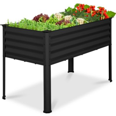 Best Choice Products возвышенная гальванизированная металлическая грядка для сада 48x24x30in с угловыми защитными элементами