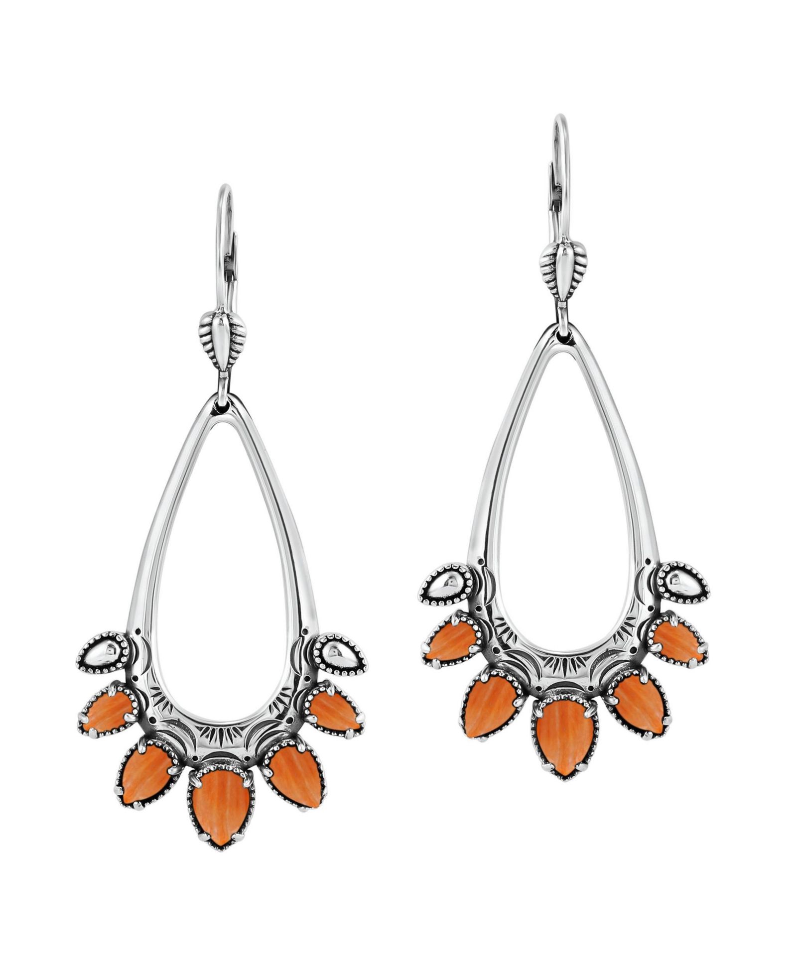 American West Jewelry серьги с натуральным камнем Spiny Oyster
