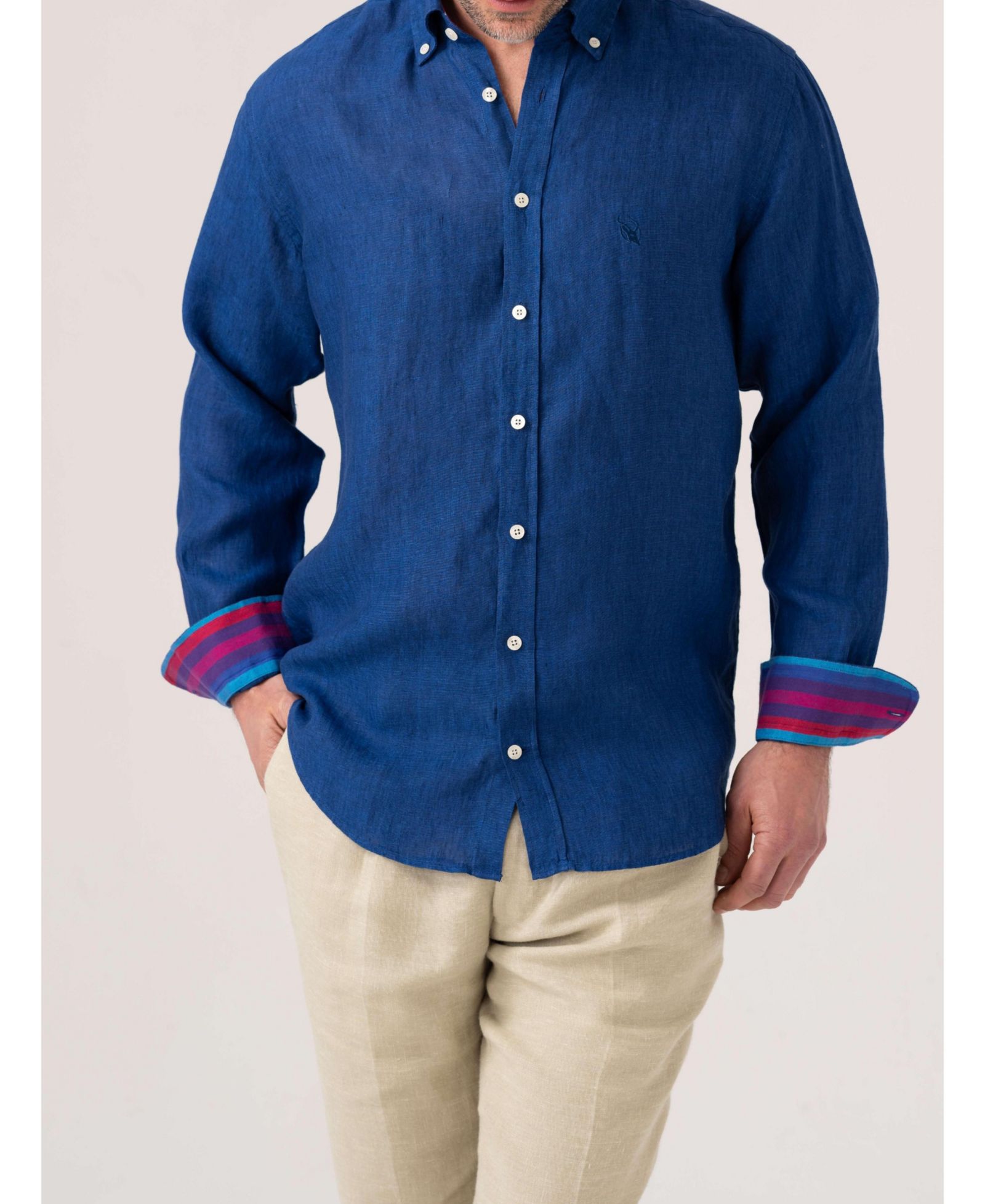 Koy Clothing Men's Regular Fit Long Sleeve Linen Shirt