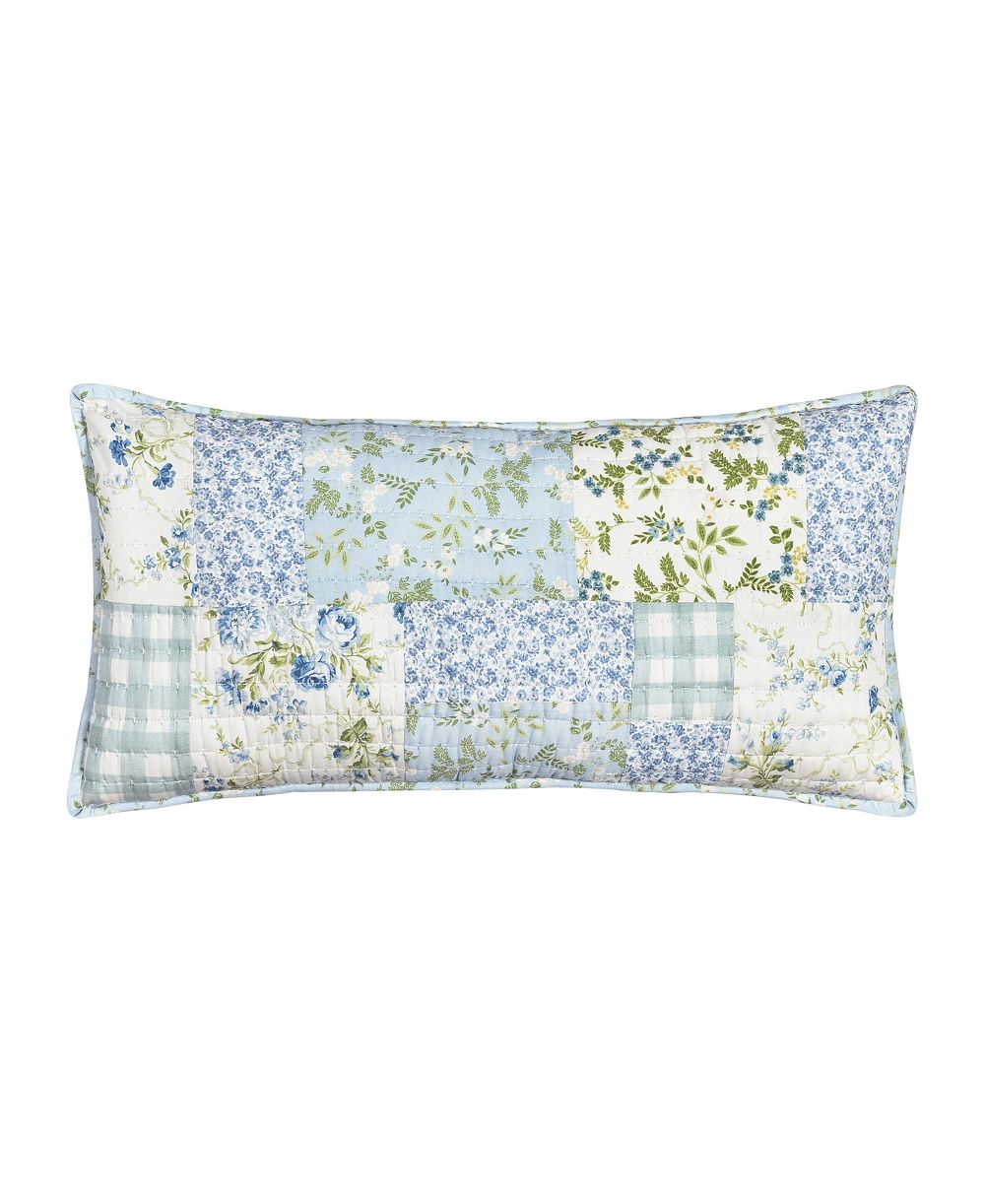 J. Queen Cottage Karalena Cotton Quilted Boudoir Decorative Pillow, 12" x 26"