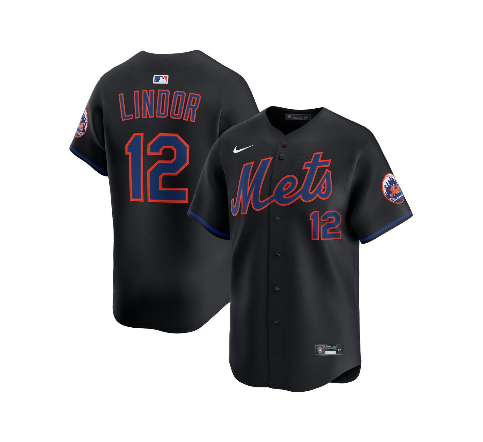 Nike Men's Francisco Lindor Black New York Mets Alternate Limited Jersey