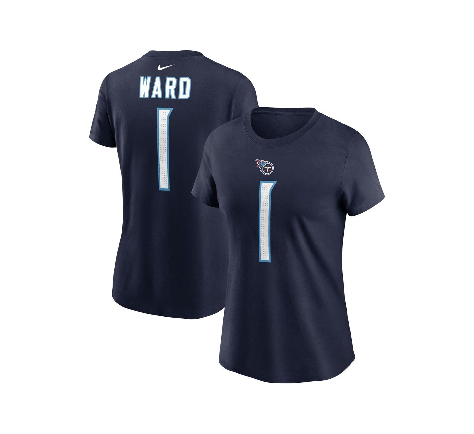 Nike Women's Cam Ward Navy Tennessee Titans 2025 NFL Draft First Round Pick Name & Number T-Shirt