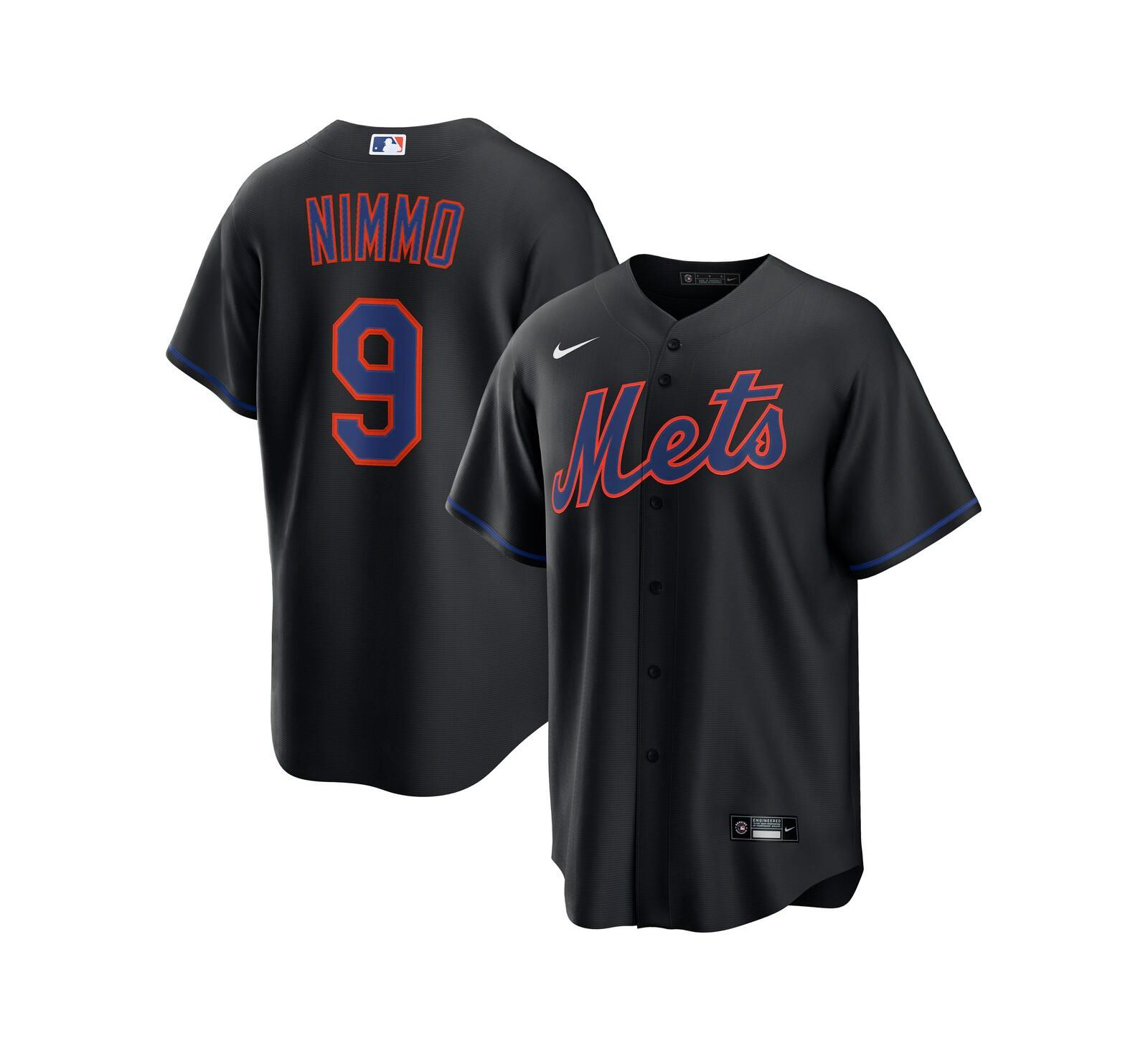 Мужская реплика джерси Nike Brandon Nimmo New York Mets в цвете Black