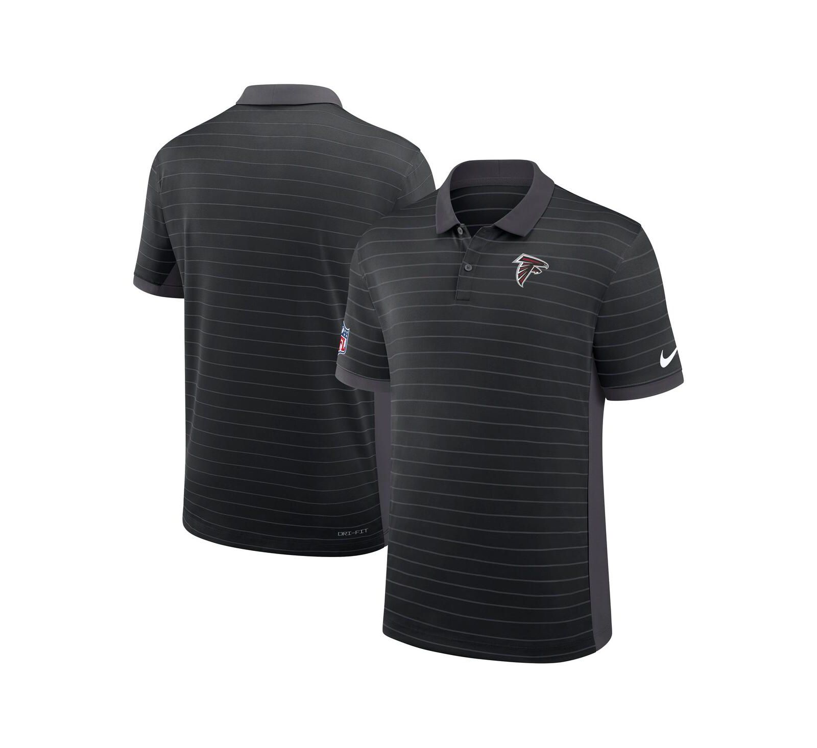 Nike Men's Black Atlanta Falcons Sideline Victory Stripe Performance Polo Shirt