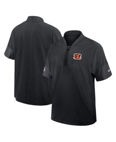 Nike Men's Black Cincinnati Bengals Sideline Short Sleeve Quarter-Zip Performance Coach Jacket