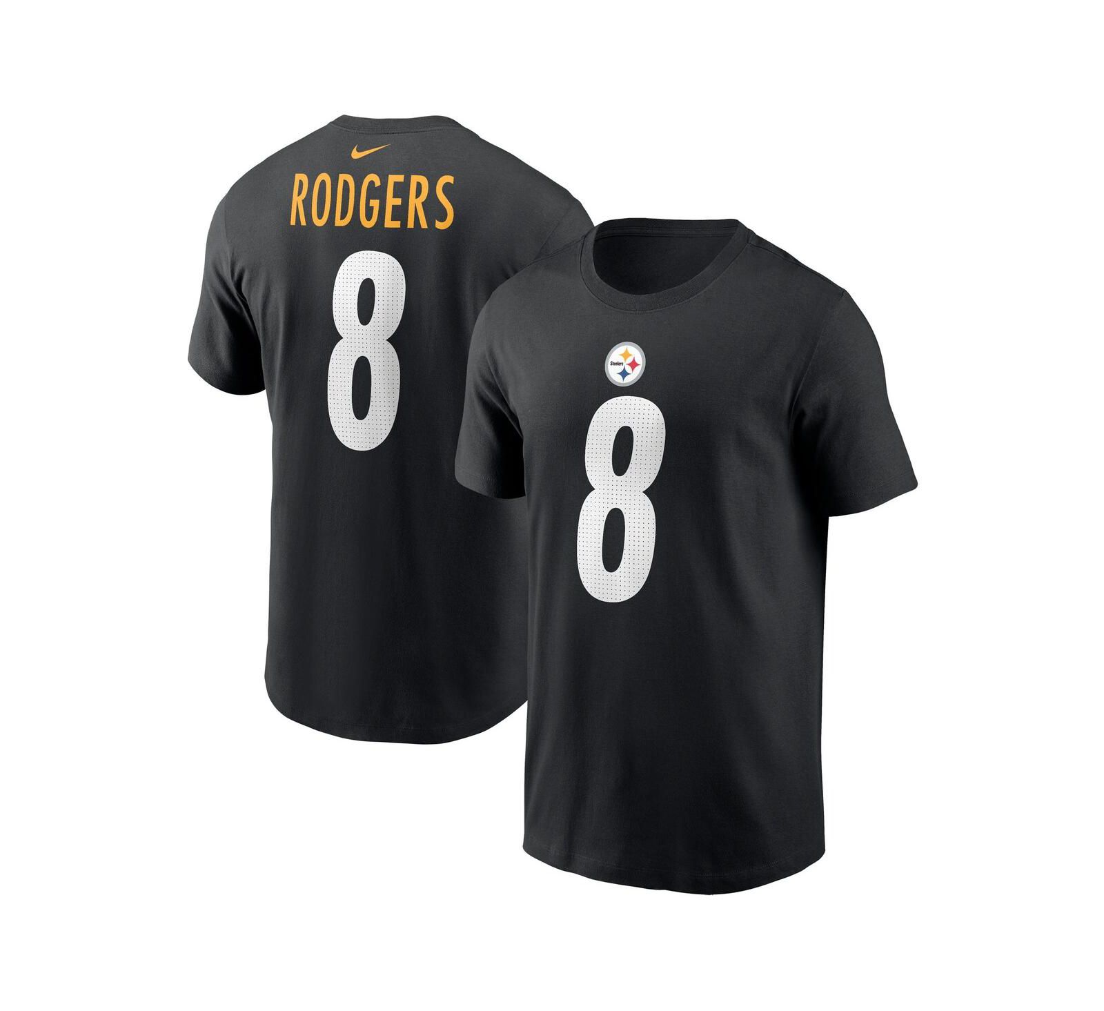 Мужская футболка Nike Aaron Rodgers Black Pittsburgh Steelers Name & Number