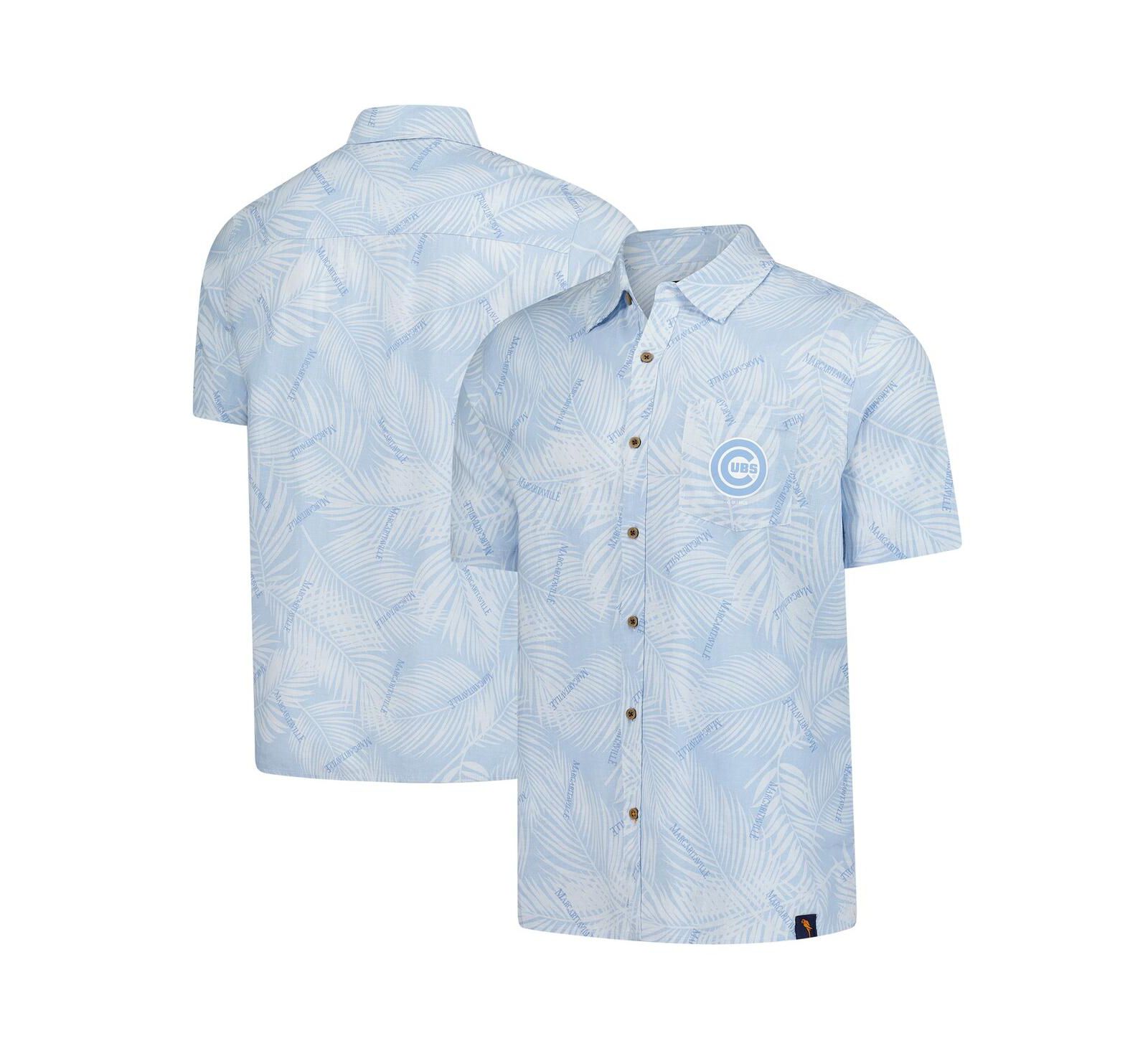 Margaritaville Men's Blue Chicago Cubs Linen Party Button-Up Shirt