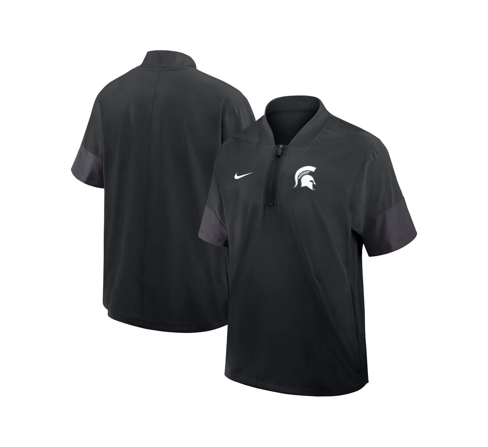 Nike Men's Black Michigan State Spartans 2025 Sideline Coaches Lightweight Short Sleeve Jacket