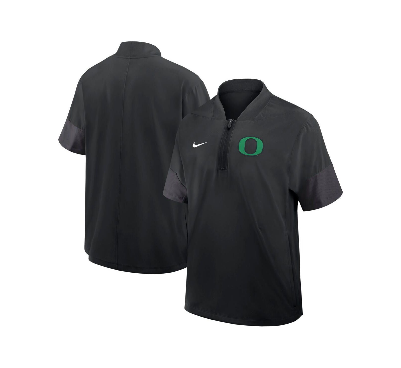 Nike Men's Black Oregon Ducks 2025 Sideline Coaches Lightweight Short Sleeve Jacket