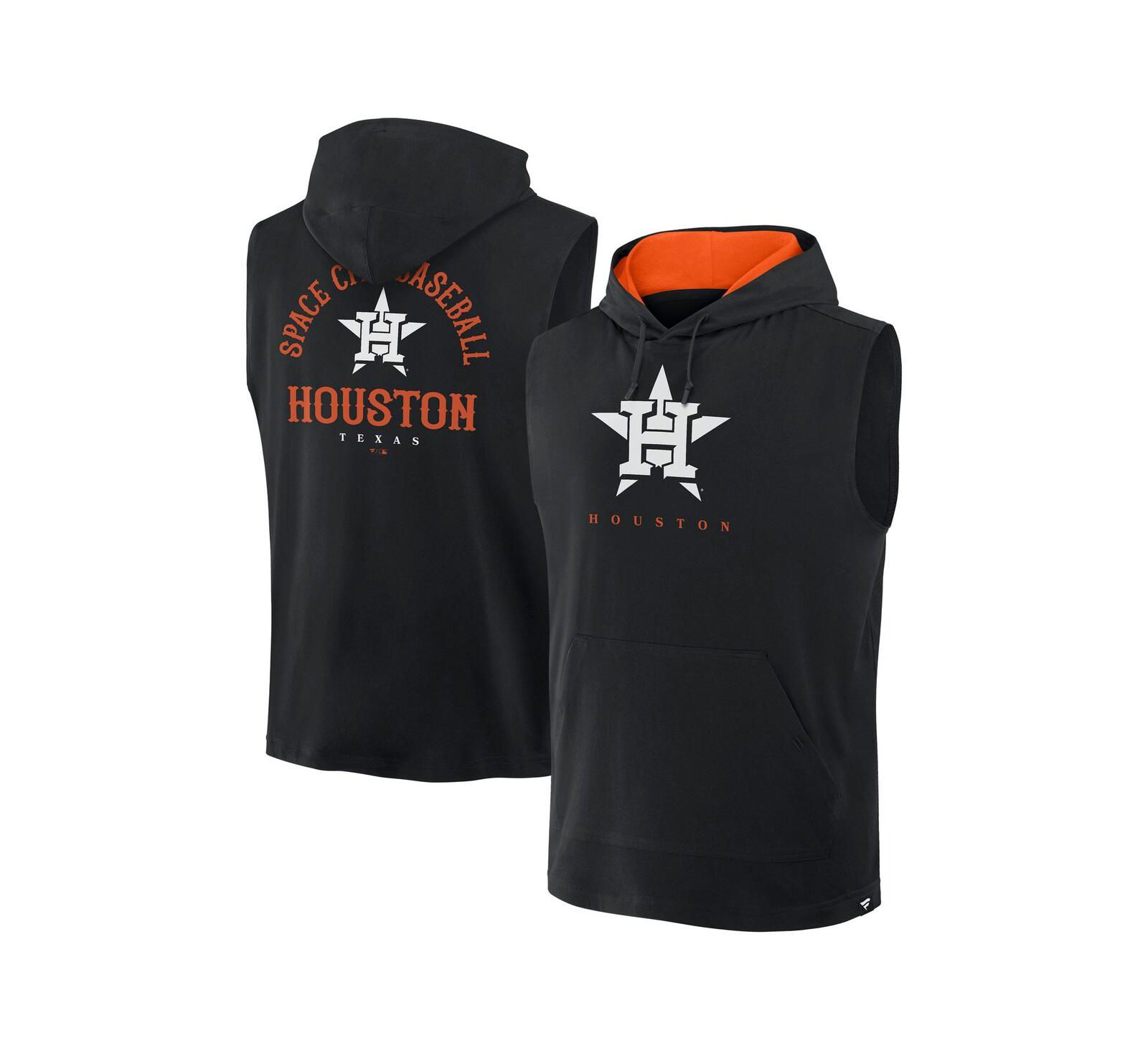 Fanatics Men's Black Houston Astros Fire Speed Sleeveless Pullover Hoodie