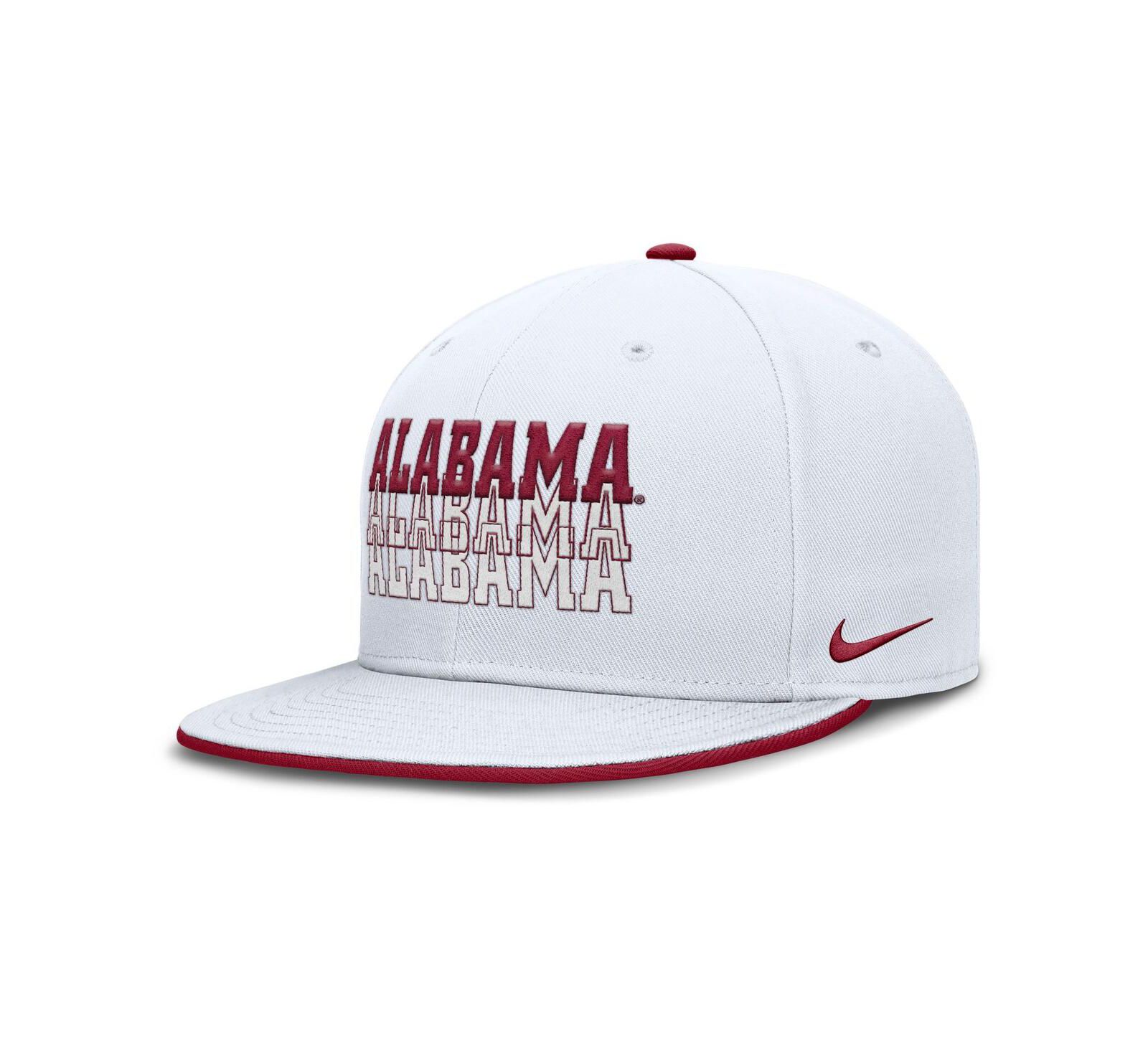 Мужская кепка Nike White Alabama Crimson Tide True Primetime Performance Fitted