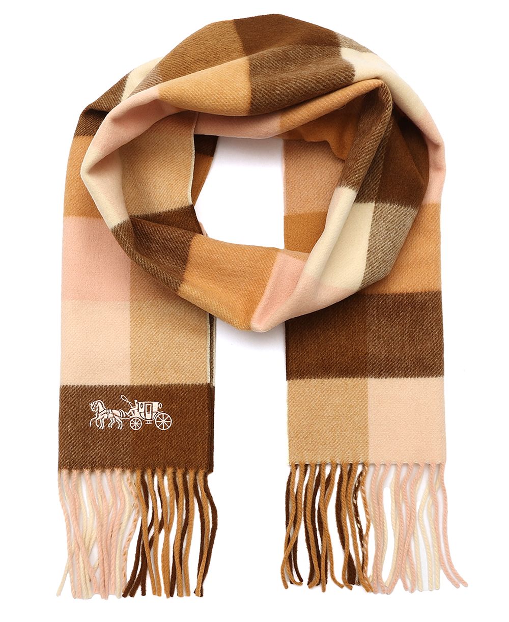 COACH Women's Multicolored Check Muffler Scarf