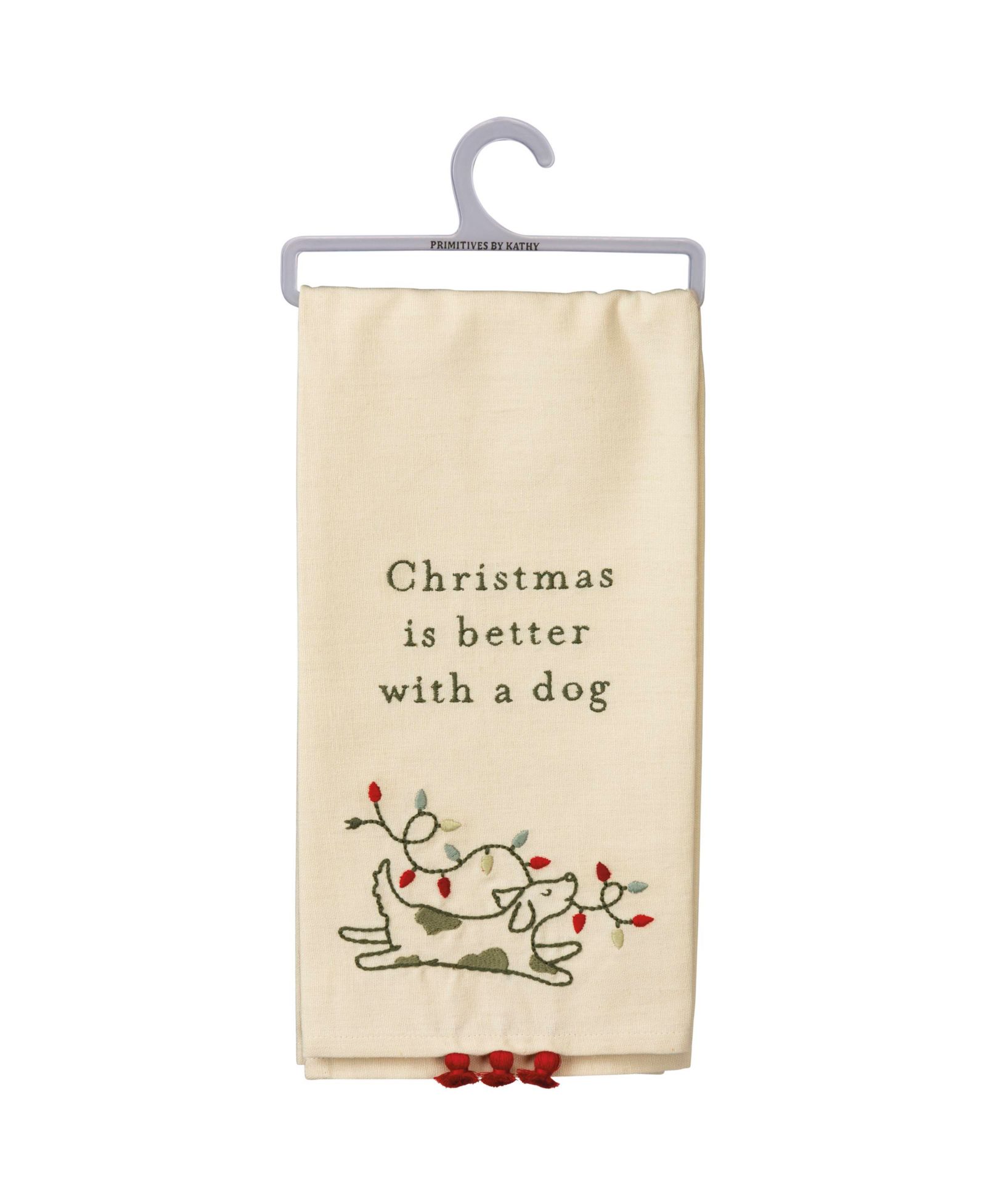 Primitives by Kathy Christmas is Better with a Dog Kitchen Towel