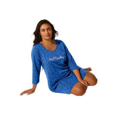 AVENUE Plus Size Женская ночная рубашка с рукавом три четверти