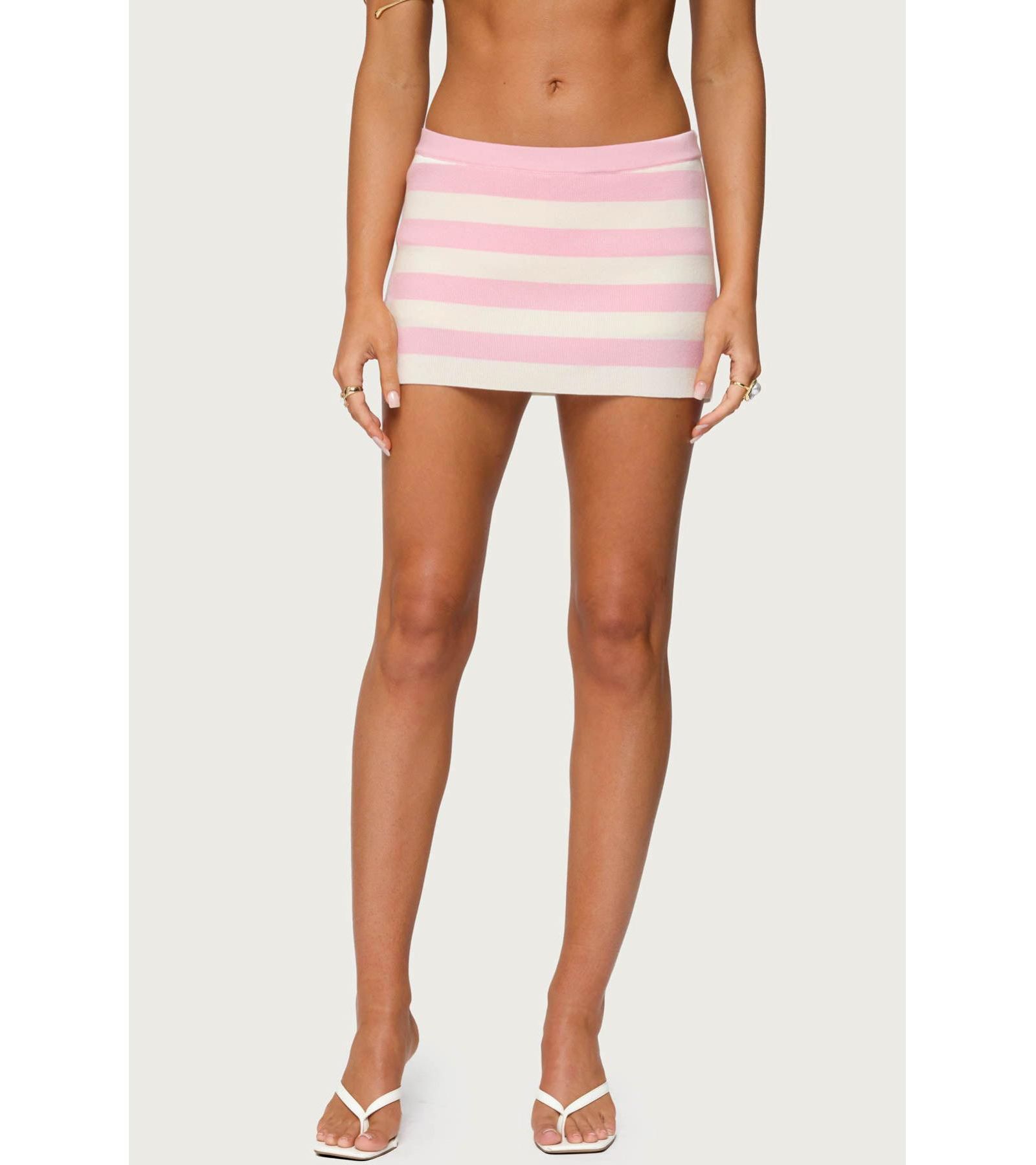 Edikted Women's Kezia Striped Knit Mini Skort