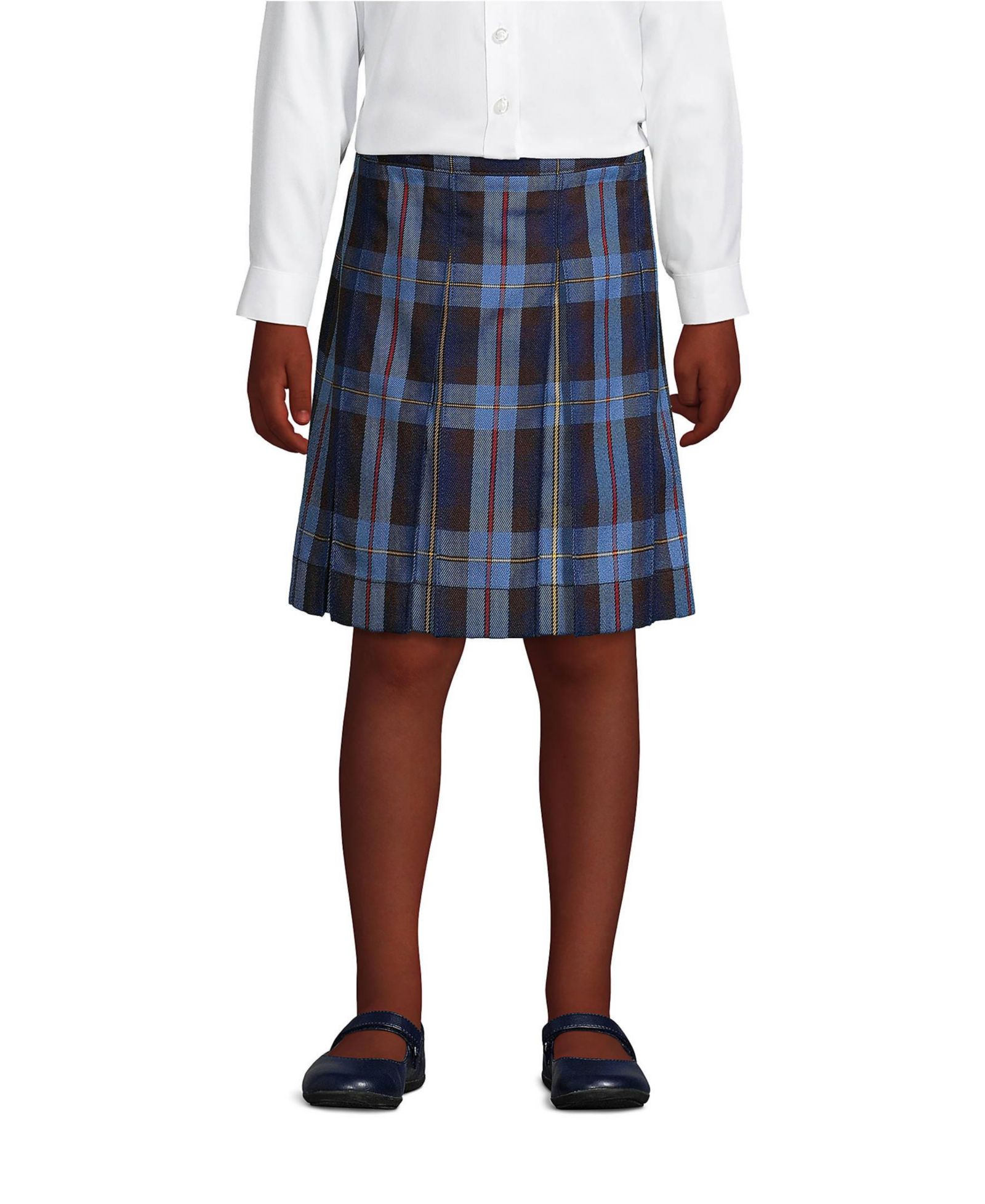 Lands' End Girls Plaid Box Pleat Юбка до колена