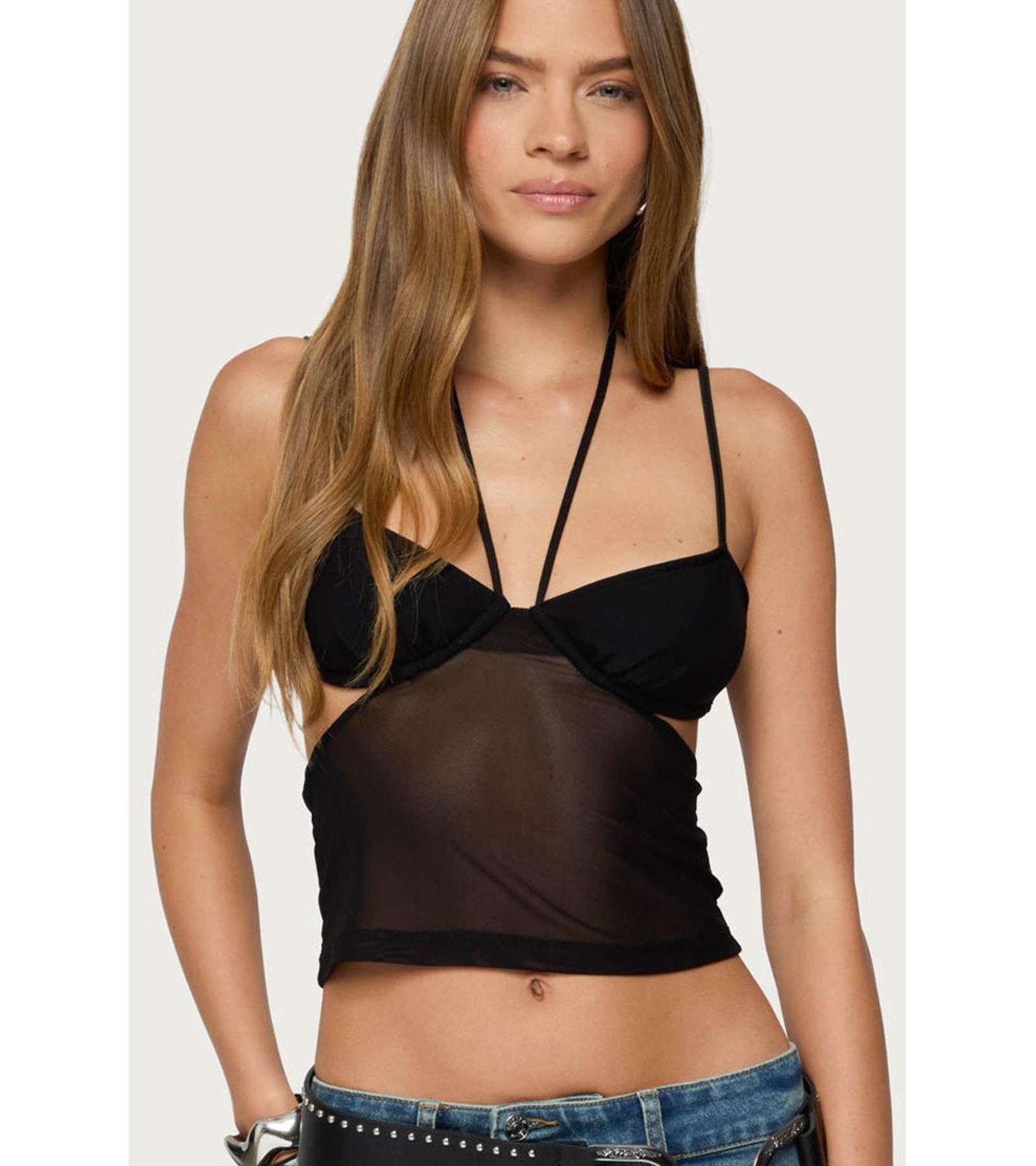 Женский топ Edikted Strappy Sheer Mesh Cupped