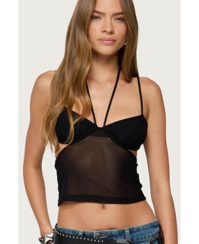 Женский топ Edikted Strappy Sheer Mesh Cupped