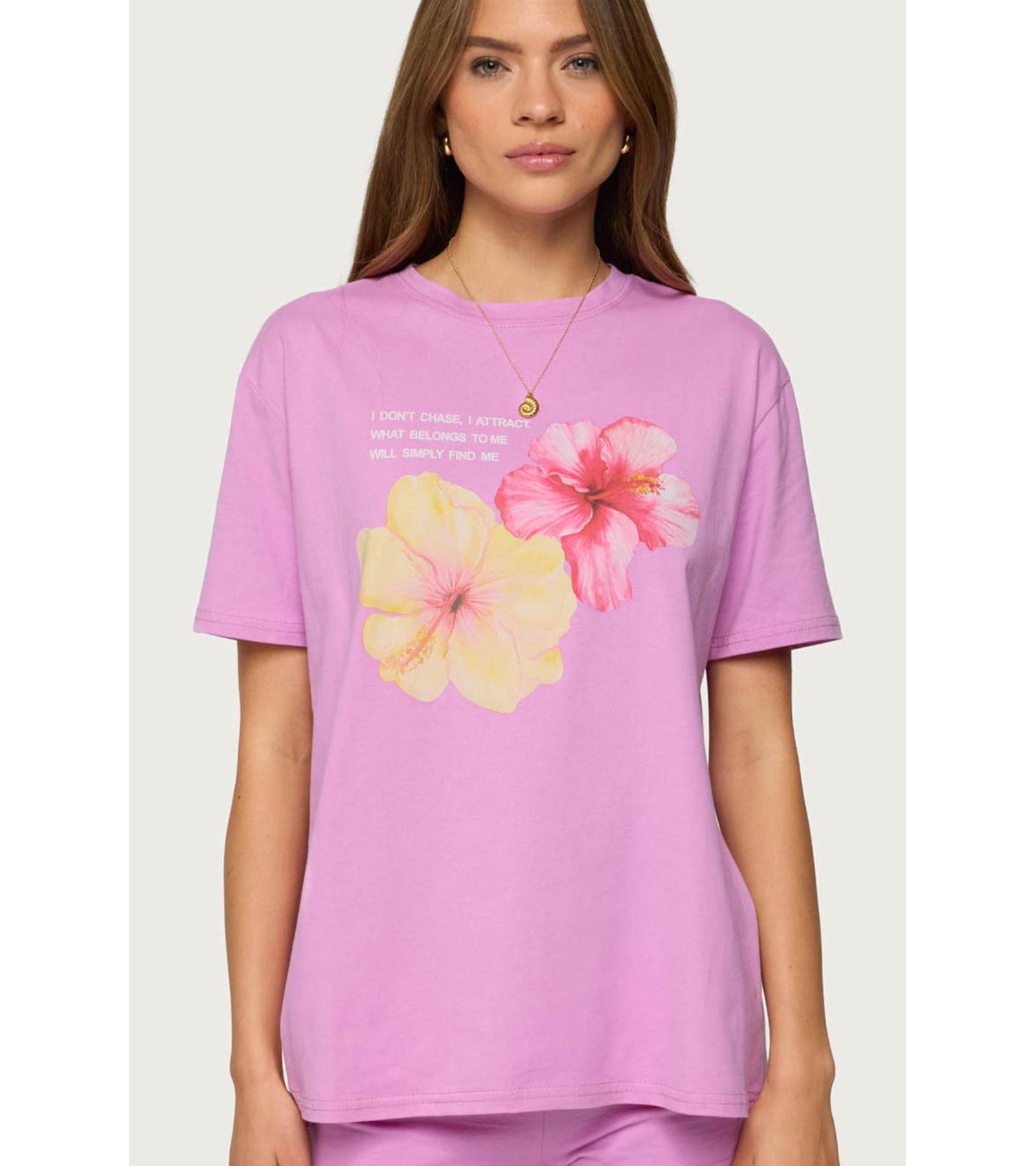 Футболка Edikted Womens Fleur Hibiscus Graphic