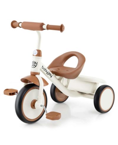 Costway Toddler 3-Wheel Tricycle with Storage Basket and Adjustable Seat, 55 lb. Capacity, Ages 3-5