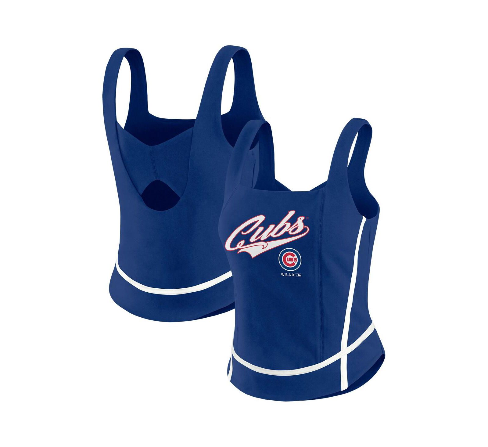 Танк-топ WEAR by Erin Andrews Women's Royal Chicago Cubs Square Neck