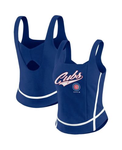 Танк-топ WEAR by Erin Andrews Women's Royal Chicago Cubs Square Neck