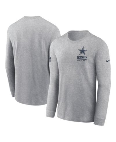 Мужская футболка Nike Dallas Cowboys Sideline Performance Long Sleeve, цвет Heather Gray