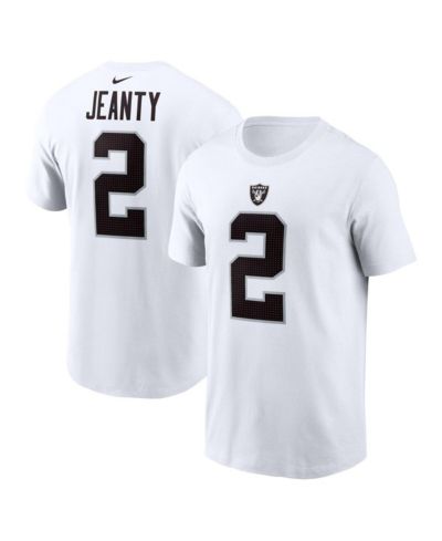 Nike Men's Ashton Jeanty White Las Vegas Raiders 2025 NFL Draft First Round Pick Player Name & Number T-Shirt